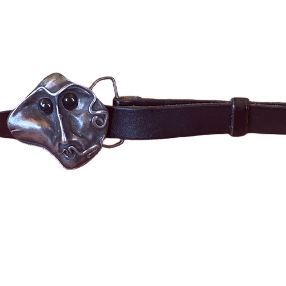 Vintage Lynn Dorsch Avant Garde Buckle with Leather Belt Size Small